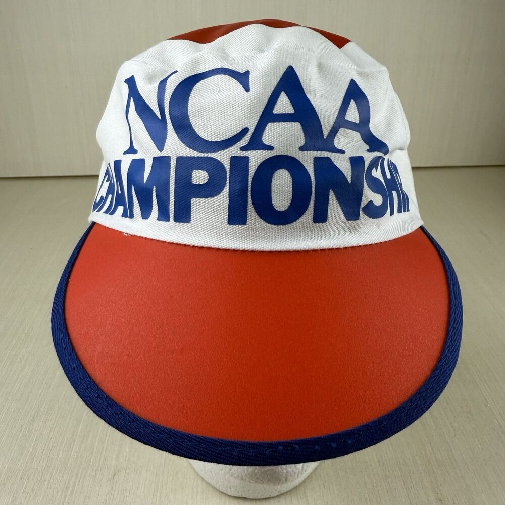 AJD NCAA Championship Painters Hat Cap Red White Blue Vintage 1980s Size M-L